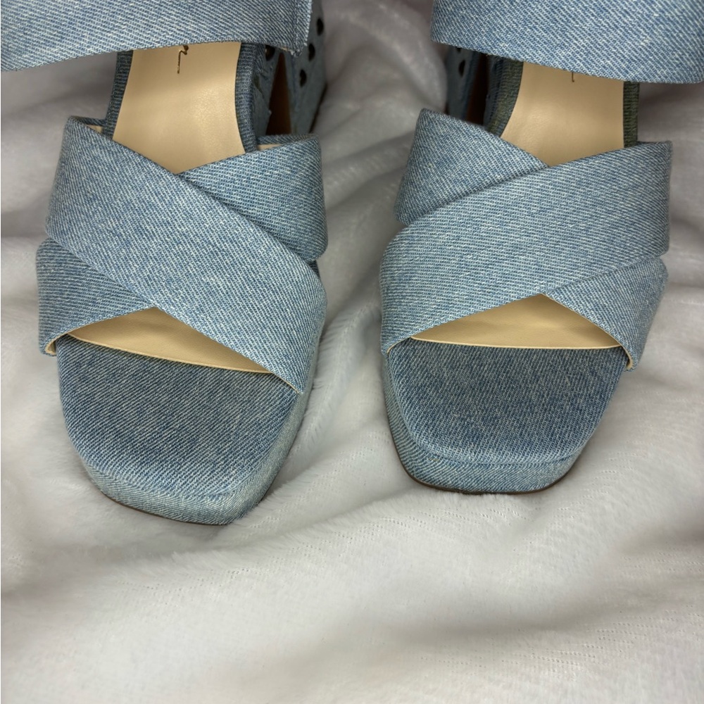 Jessica Simpson Blue Denim Platform Sandals - Picture 10 of 16